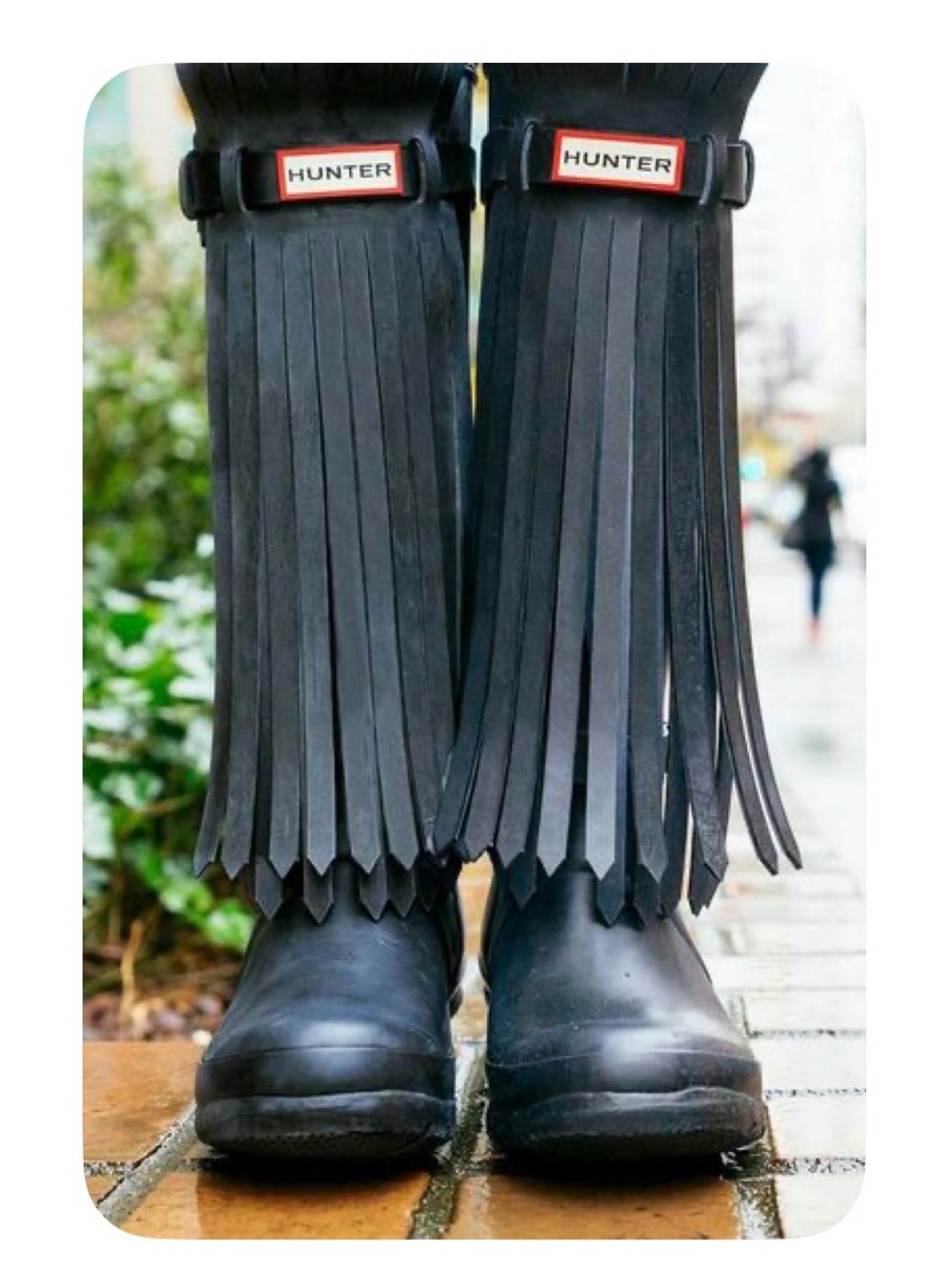 *rare* Hunter Green Tall Rain Boots with Tassles - Picture 10 of 11